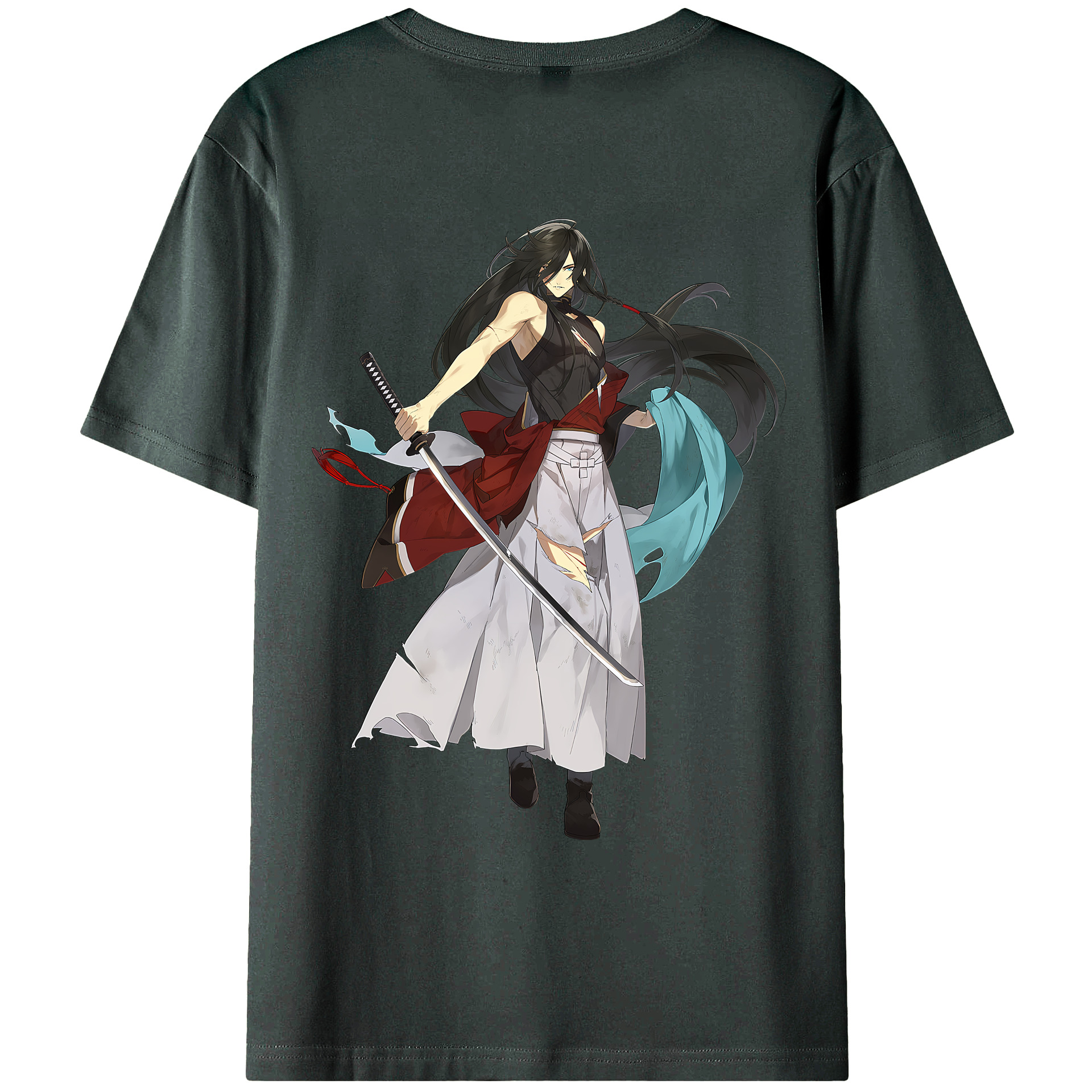 （画像用） 刀剣乱舞 Touken Ranbu 綿100％ メンズ半袖Tシャツ（バックプリント） 通気性